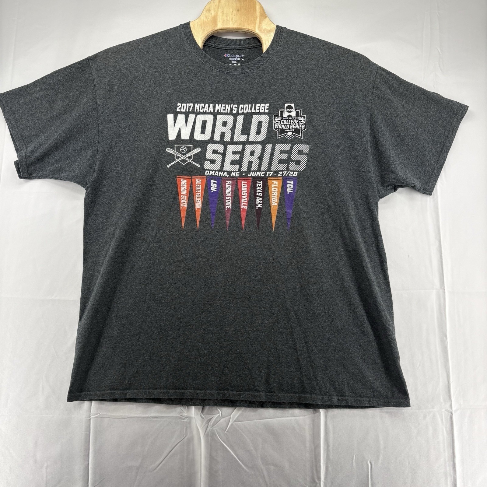 2017 Ncaa Mens College Baseball World Series Omaha Size 2xl Dark Gray